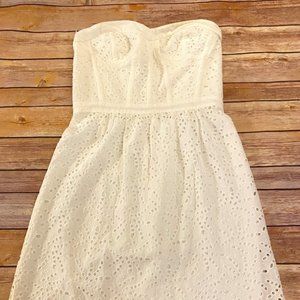 Rebecca Taylor White Eyelet Vacation Cotton Beach Dress Size 6